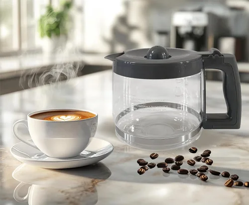 Miniatura 6 de Jarra de repuesto para cafetera compatible con Kenmore 100.40707310, mango y tapa grises