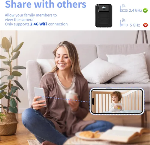 Miniatura 5 de Minicámara 2026 Actualización de seguridad inalámbrica Cámara pequeña WiFi 1080P Micro Magnetic Niñera Cam con detección de movimiento, gran angular