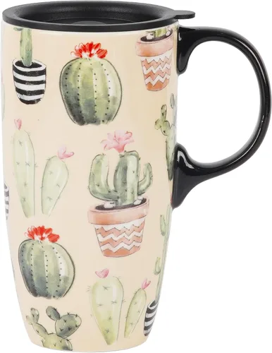 Miniatura 11 de DUSVALLY Taza de café floral de cerezo de 12 onzas, taza de cerámica con asa, apta para microondas y lavavajillas, taza de regalo rosa para mujer