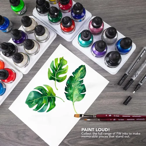 Miniatura 6 de Daler-Rowney FW - Tinta acrílica, botella de vidrio con gotero, 1 oz - 1.0 fl oz, imitación dorada