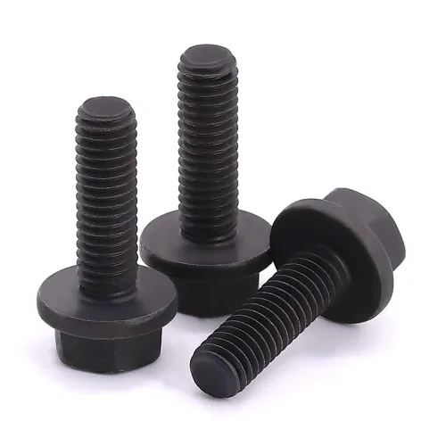 Miniatura 7 de M12-1.75 x 50 mm (6 piezas) Tornillos de perno hexagonal con brida acabado negro óxido, grado 10.9 acero de aleación, perno de cabeza de arandela