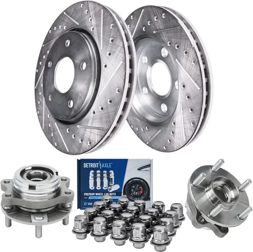Miniatura 12 de Detroit Axle - Kit de frenos para Acura TSX 2009-2010 Honda Accord 2008-2011 Rotores de freno perforados y ranurados Pastillas de freno de cerámica