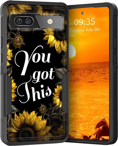 Miniatura 68 de Funda para Pixel 6A, Híbrida de Doble Capa de Servicio Pesado Resistente a Prueba de Golpes PC Duro + Funda Protectora de Silicona Suave para Google