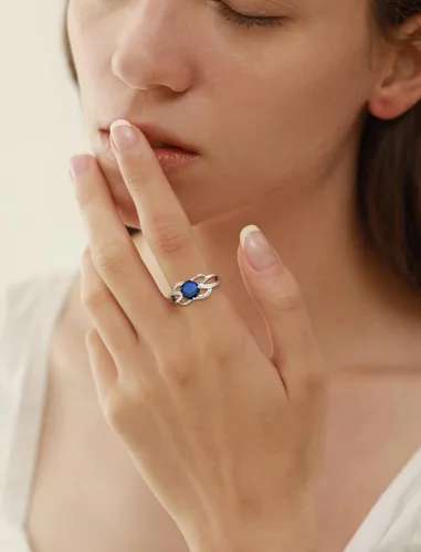 Miniatura 3 de YL Anillos de nudo celta de plata de ley 925, anillo trenzado con circonita cúbica infinito para mujer