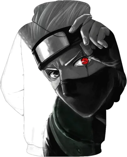 Miniatura 2 de MANYU Sudadera con capucha de anime Kakashi de manga larga con estampado 3D para cosplay, chaquetas con cremallera, Hot