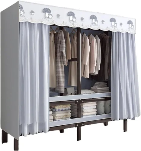 Miniatura 20 de Armarios grandes plegables de 0.984 in/1 pulgada de tubo de acero para ropa, estantes de almacenamiento para dormitorio, armario grande portátil