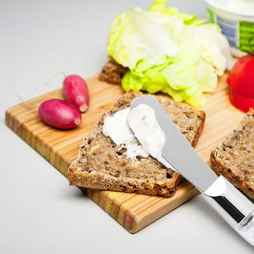 Miniatura 7 de Esparcidor de mantequilla de acero inoxidable con mango de cristal, multiusos, herramientas de cocina de mantequilla para queso suave, mantequilla