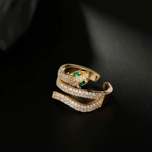 Miniatura 4 de Winssigma Anillo de serpiente para mujer, anillo de mariposa, anillos de pantera, anillo de cabeza de leopardo, anillo ajustable, Metal