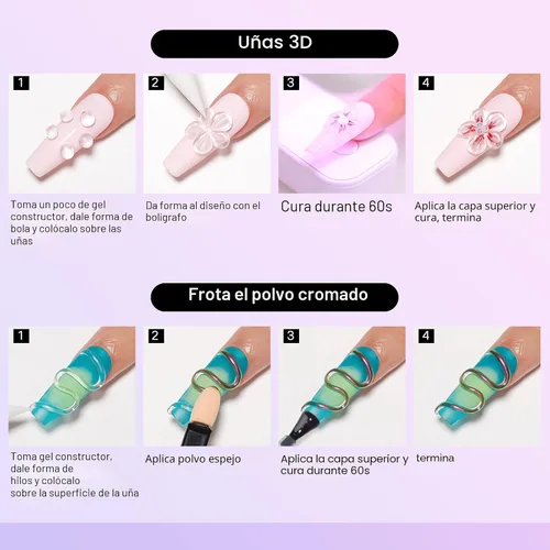 Miniatura 8 de MIZHSE Gel 3D de 1.06 oz para arte de uñas, gel transparente para esculpir uñas UV LED Soak Off Gel con lápiz de arte de uñas, diseño de uñas