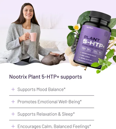 Miniatura 3 de Nootrix Suplemento orgánico 5-HTP+ para plantas Suministro para 60 días Apoya la memoria, el enfoque mental, la salud cognitiva y la energía