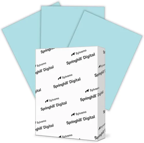 Springhill Papel de cartulina de color azul de 8.5 x 11 pulgadas, 67 libras Vellum Bristol, 147 gsm, 250 hojas (1 resma) - Cartulina ligera de alta