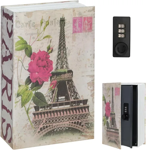 Miniatura 20 de Decaller Caja fuerte para libros con cerradura de llave, caja secreta de metal oculta para seguridad del hogar, dinero y joyas, 9.5 x 6.2 x 2.2