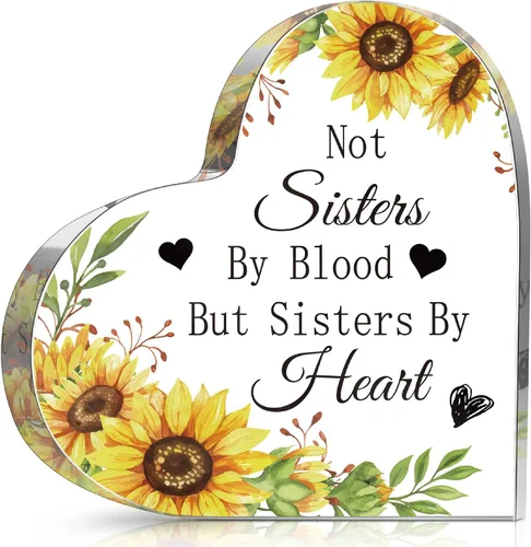 Miniatura 8 de Regalos de amistad para mujeres, placa acrílica de corazón de 0.55 de grosor, regalo de cumpleaños para mejor amiga, regalo de cumpleaños para ella