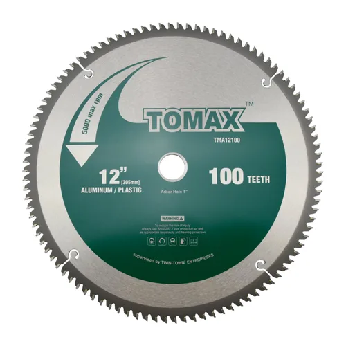 Miniatura 10 de TOMAX Hoja de sierra TCG de aluminio y metal no ferroso de 10 pulgadas y 80 dientes con eje de 5/8 pulgadas