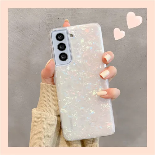 Miniatura 3 de J.west Funda para Galaxy S22 Plus 5G de 6.6 pulgadas, con purpurina brillante translúcida translúcida y colorida, diseño de lámina fina de ópalo