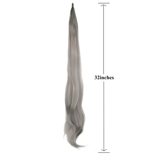 Miniatura 4 de IMISSU Extensión de pelo Cola de caballo Cabello flexible Colas de caballo Postizos (Negro)