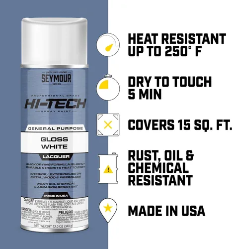 Miniatura 3 de Seymour 16-821 Hi-Tech Lacquers Pintura en aerosol, transparente brillante con resistente a los rayos UV