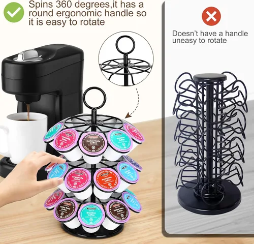 Miniatura 3 de ROWISE Soporte para cápsulas de café, organizador de carrusel de cápsulas de café