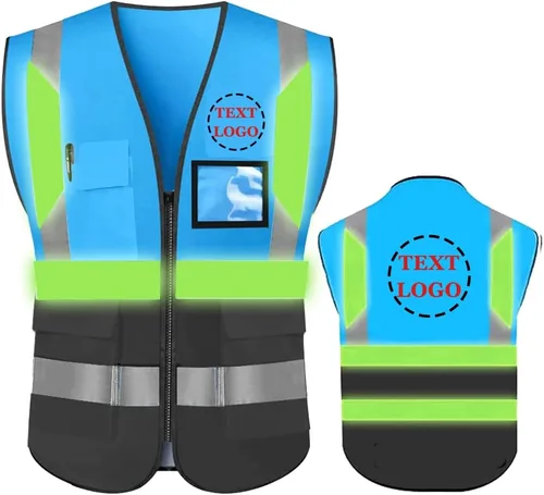 Miniatura 40 de Chaleco de Seguridad de Alta Visibilidad con Alta Reflectividad, Ropa de Trabajo de Seguridad Personalizada con Logotipo, Tiras Reflectantes