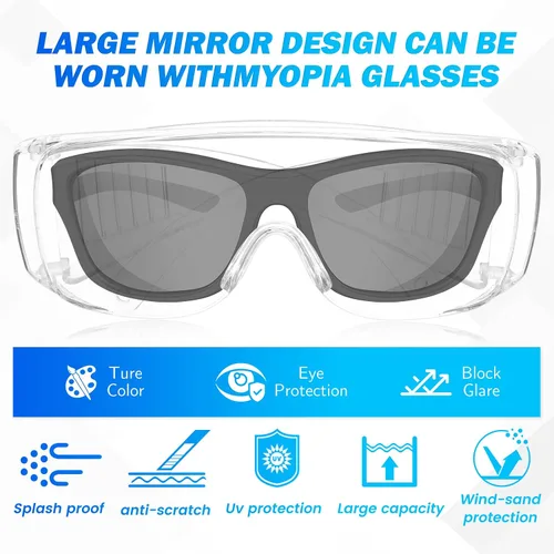 Miniatura 3 de WFEANG Gafas de seguridad transparentes a granel, gafas protectoras ligeras para hombres y mujeres, resistentes a impactos y arañazos, para usar