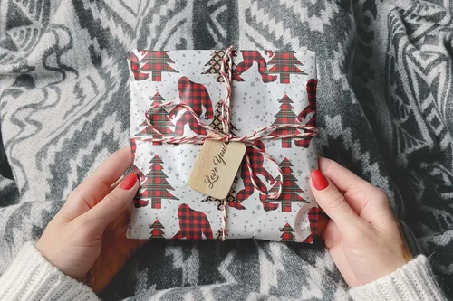 Miniatura 8 de Papel de regalo de lujo de Navidad con diseño de pie grande, papel de regalo grueso para árbol de Navidad, decoración de Navidad Sasquatch