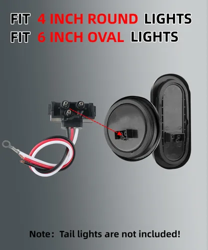 Miniatura 3 de 10x Enchufe de Cable de 3 Hilos para Luz de Remolque de Camión Moldeado de 3 Clavijas Arnés Pigtail para Parada, Giro, Cola Sellada Redonda Ovalada