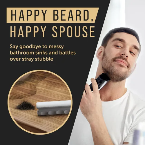 Miniatura 2 de Maplefield Herramienta de limpieza para barra de barba, mango de madera y esponja suave, esponja de limpieza de cabello, fácil de ordenar y colectar