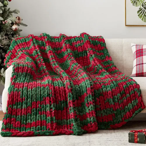 Miniatura 12 de Negwoo - Manta de punto grueso, de felpilla, para cama y sofá, manta de ganchillo hecha a mano, grande y gruesa, lavable a máquina, bonita y cómoda