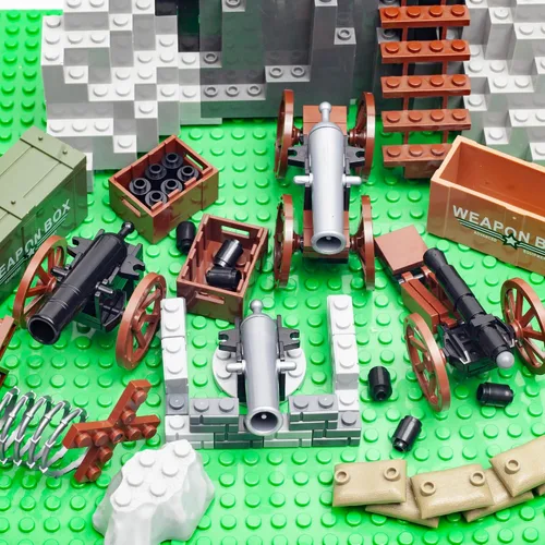 Miniatura 6 de Medieval Warfare Cannon 2, paquete de armas militares, figuras de soldados de juguete, minifigura de juguete compatible con las principales marcas