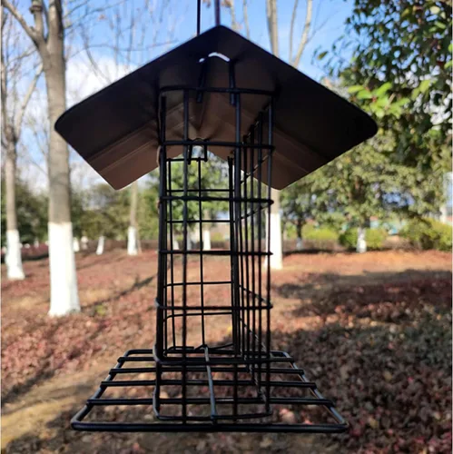 Miniatura 3 de Comedero para pájaros en sebo mejorado, a prueba de lluvia, para colgar al aire libre, para uso con pasteles de sebo, pasteles de semillas, pasteles