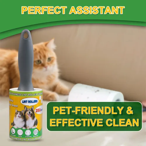 Miniatura 5 de Rodillo de pelusa para mascotas, paquete económico de 250 hojas, removedor de pelusa extra adhesivo para perros y gatos, ropa, muebles, sofás, Blanco