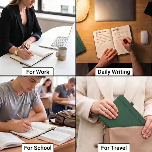 Miniatura 7 de ⩓ Per Se Cuaderno de Diario con Líneas (3 Paquetes), 160 Páginas Papel Grueso 100GSM, A5 Tapa Dura Cuadernos con Rayas Universitarias para Escribir