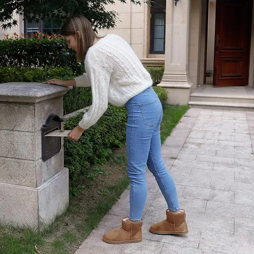 Miniatura 7 de Zizor Pantuflas cortas acogedoras para mujer, cálidas, de invierno, con forro mullido