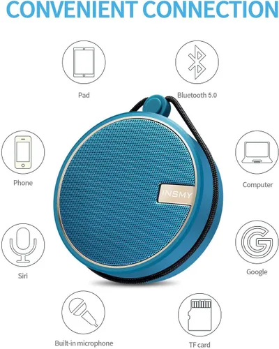 Miniatura 5 de INSMY C12 IPX7 Altavoz de ducha impermeable con Bluetooth, altavoz portátil pequeño, altavoces Bluetooth inalámbricos con sonido claro y fuerte