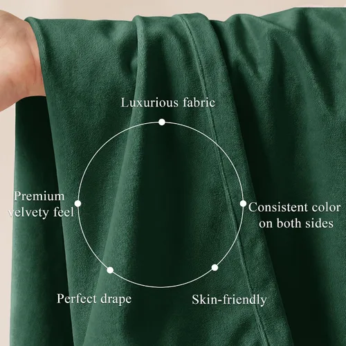 Miniatura 219 de StangH Cortinas de Terciopelo Verde Esmeralda de 96 Pulgadas - Cortinas Opacas de Terciopelo de Lujo Súper Suaves, Elegante Cobertura de Ventana