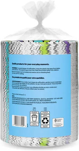 Miniatura 6 de Amazon Basics Ultra - Platos de papel, 6.87 pulgadas, desechables, 600 unidades (2 paquetes de 300), aptos para microondas, a prueba de remojo