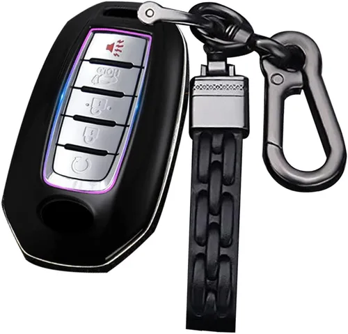 ontto Funda para llavero con llavero compatible con Infiniti 2018 en adelante, funda para llave de automóvil de entrada sin llave, bolsa remota para
