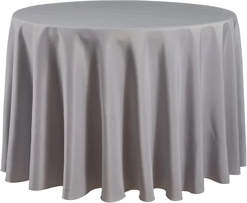 Miniatura 10 de Mantel redondo marfil Poliéster lavable Resistente a las arrugas 120 pulgadas Mantel de mesa de alta calidad para vacaciones, bodas, fiestas