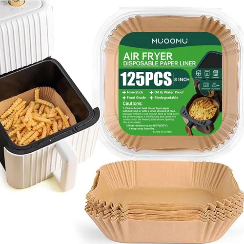 Miniatura 8 de Forro de papel desechable para freidora de aire, pergamino redondo antiadherente, accesorios para freidora de aire, a prueba de aceite, a prueba
