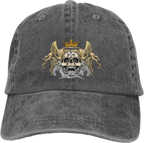 Miniatura 9 de Cowboy Hat Trendy Hats for Man and Women Djustable Four Season Outdoor Baseball Cap of Hell Skull with Angel Deep Heather