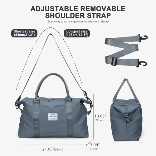 Miniatura 2 de Bolsas de fin de semana para mujer bolsa de transporte bolsa de noche con manga de carretera bolsa de gimnasio deportiva bolsa de viaje para mujer