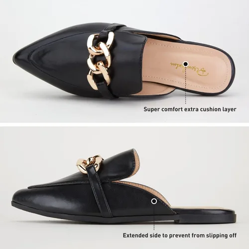 Miniatura 5 de BISON SPIRIT Mocasines planos para mujer, con puntera puntiaguda, sin cordones, mocasines