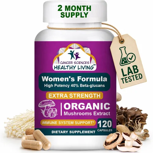 Miniatura 12 de Suplementos de bienestar prostático Cancer Sciences para hombres, extracto de hongos orgánicos certificados por USDA, extra fuerte 1,500 mg, alta