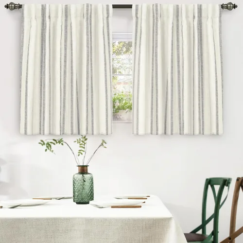 Miniatura 59 de DriftAway - Cortinas de Lino Mezcla de Granja 100% Opacas de 84 Pulgadas de Largo para Dormitorio, Cortinas Verticales Rayadas Impresas de Lino