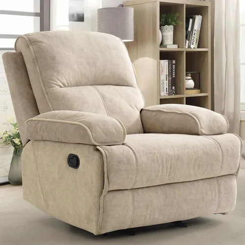 Miniatura 13 de Silla Mecedora Reclinable Manual para Adultos, Planeador de Respaldo Alto con Asiento Profundo, Sillón Tapizado de Tela para Sala de Estar