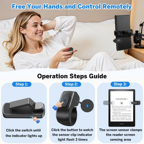 Miniatura 3 de Anillo girador de páginas para Kindle, control remoto para iPhone, iPad, tabletas Android, lectores electrónicos, girador de páginas para Kindle
