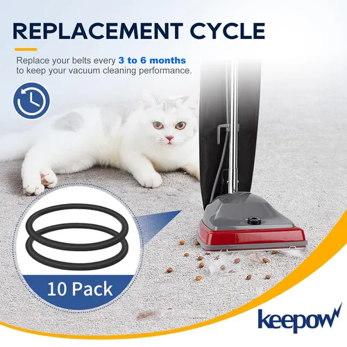 Miniatura 4 de KEEPOW Piezas de aspiradora compatibles con aspiradora redonda Sanitaire, paquete de 10 correas de repuesto para aspiradora vertical Eureka, correa