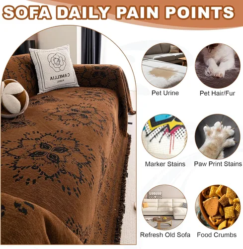 Miniatura 94 de STACYPIK Funda de sofá gris impermeable para perros, funda de sofá antideslizante para sofá de 3 cojines, funda seccional lavable para forma de L