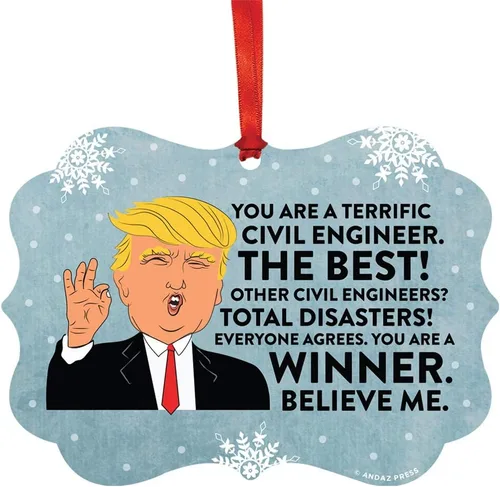 Miniatura 124 de Andaz Press Presidente Donald Trump Fancy Frame Recuerdo Adorno de Navidad Regalo de broma Ejecutivo de Cuenta, 1 paquete, Divertidas Ideas