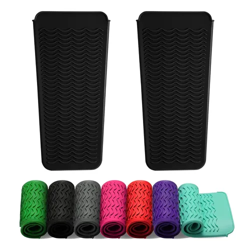 Miniatura 11 de ZAXOP Paquete de 2 bolsas de silicona resistentes al calor para plancha plana, rizador, alisador de cabello, varitas para rizar el cabello, Rosa